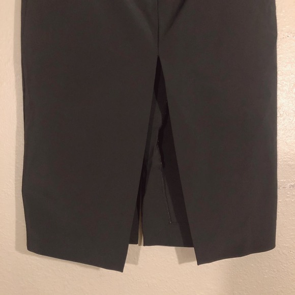 Theory Solid Black Double Split Hem Skirt Size 2 Office Work Career - Picture 8 of 12